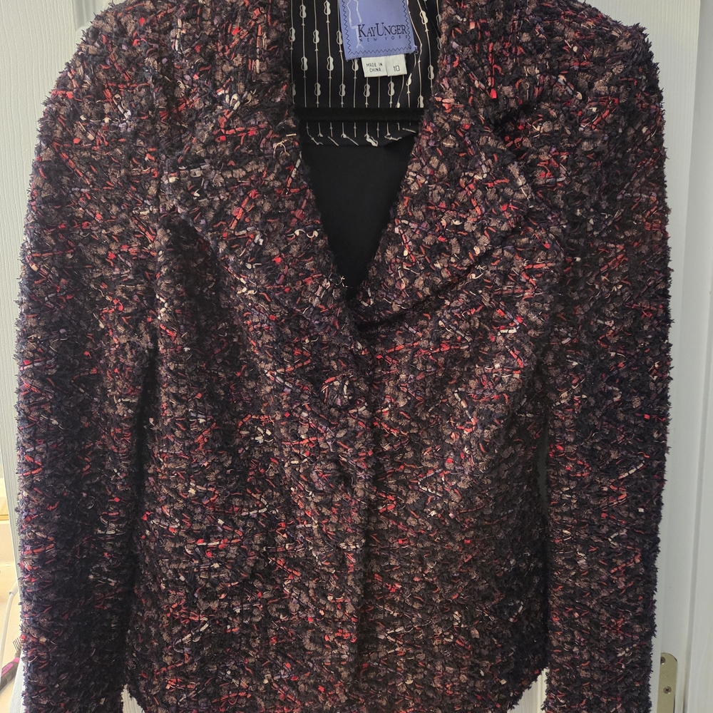 Kay Unger Multicolor Tweed Blazer LIKE NEW